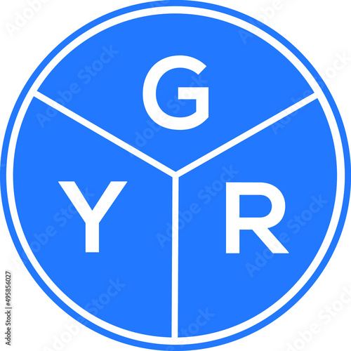 GYR letter logo design on White background. GYR creative Circle letter logo concept. GYR letter design.  © Faisal