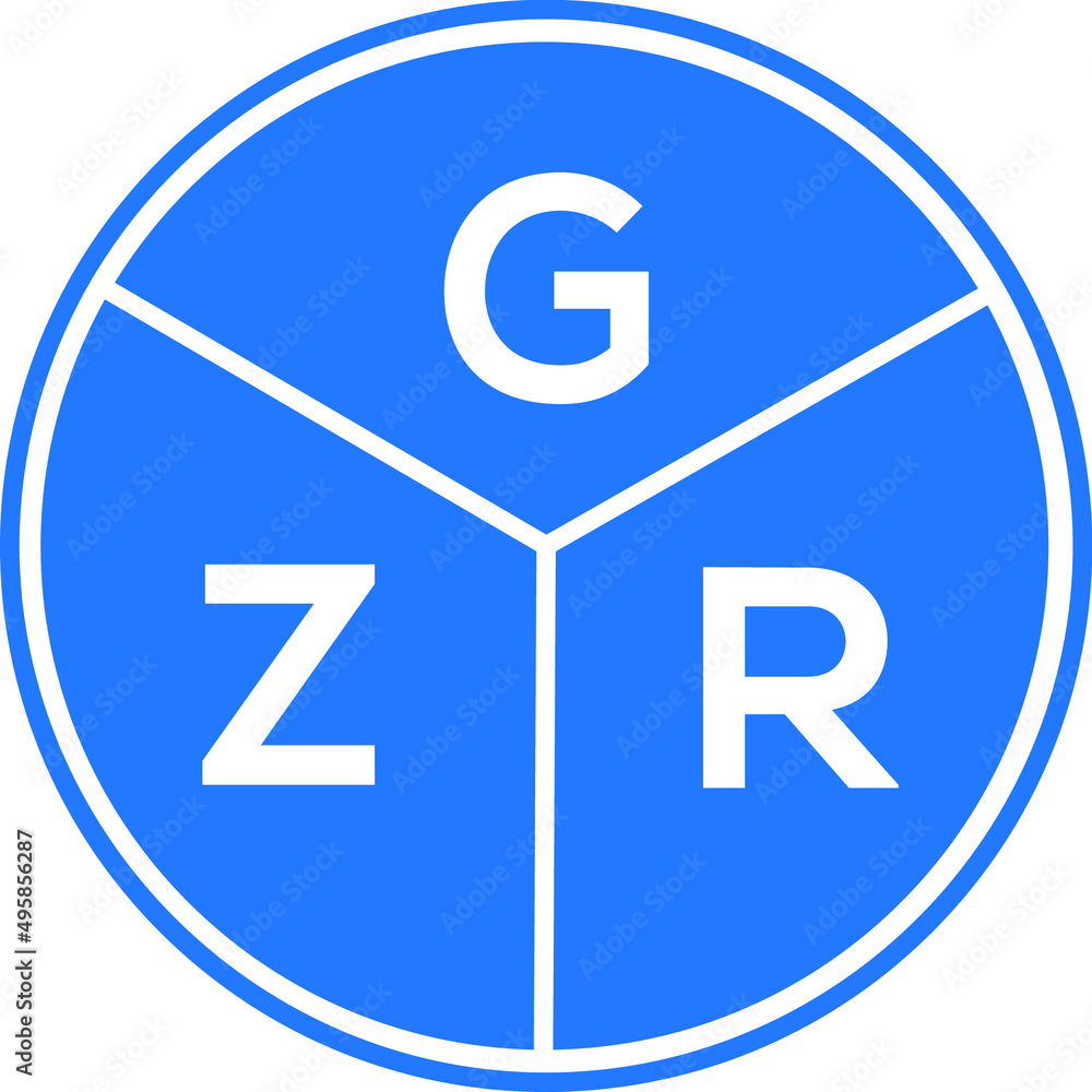 GZR letter logo design on White background. GZR creative Circle letter logo concept. GZR letter design. GZR letter logo design on White background. GZR creative Circle letter logo concept. GZR letter design.