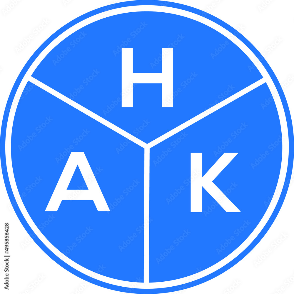 HAK letter logo design on White background. HAK creative Circle letter logo concept. HAK letter design. HAK letter logo design on White background. HAK creative Circle letter logo concept. HAK letter design.