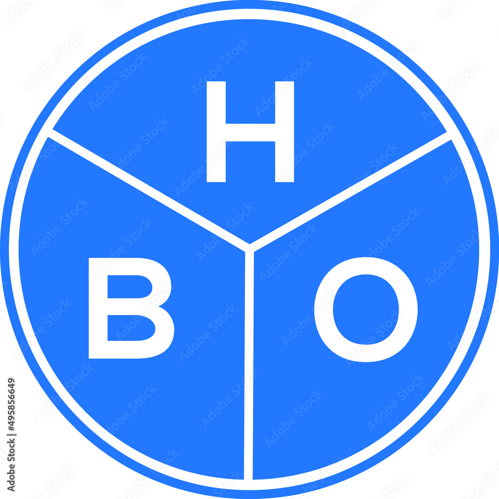 Obraz premium HBO letter logo design on White background. HBO creative Circle letter logo concept. HBO letter design. 