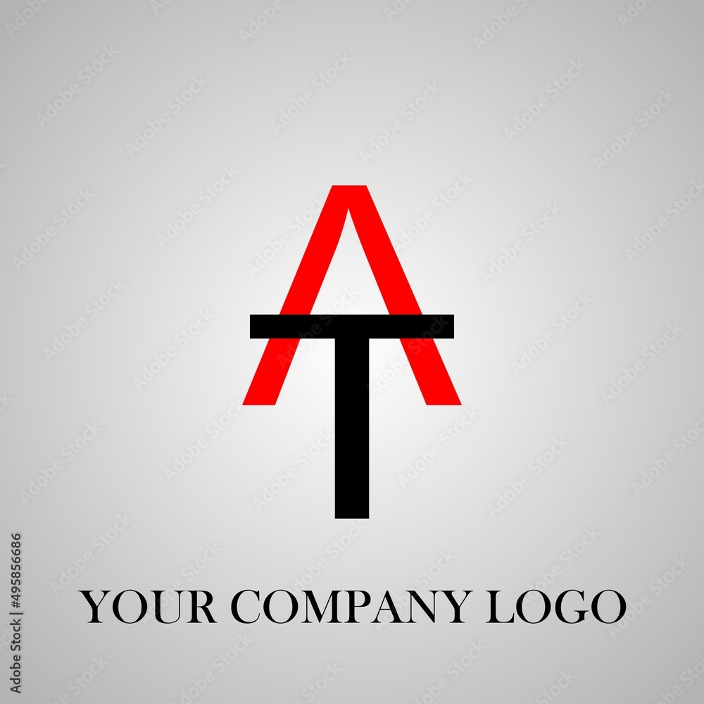 Your Company logo AT template. Wings design element illustration. Corporate branding identity.AT Alphabet letter logo. Abstract Glossy Red Black logo type design template in Grey background. Your Company logo AT template. Wings design element illustration. Corporate branding identity.AT Alphabet letter logo. Abstract Glossy Red Black logo type design template in Grey background.