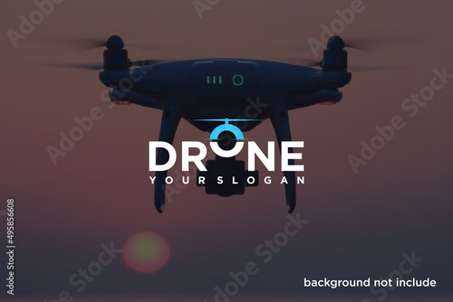 creative logo drone, drone logo, typography logo.