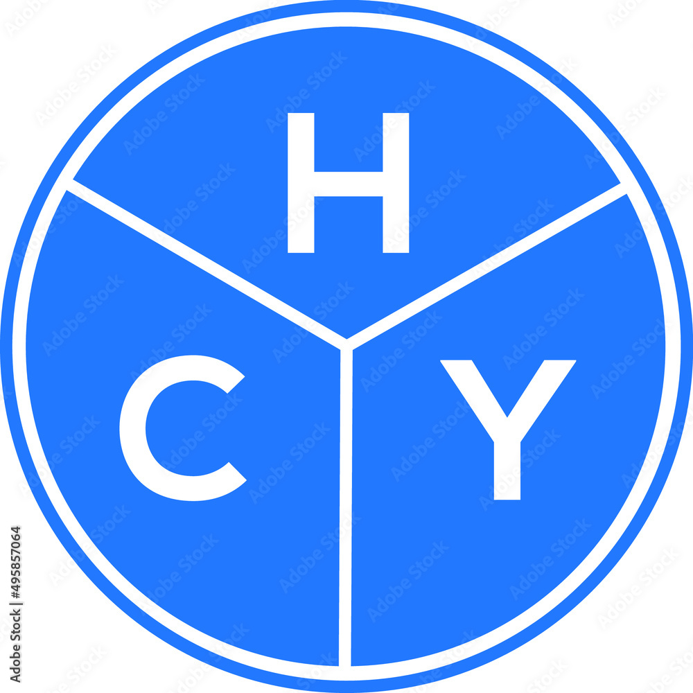 HCY letter logo design on white background. HCY creative circle letter logo concept. HCY letter design. HCY letter logo design on white background. HCY creative circle letter logo concept. HCY letter design.