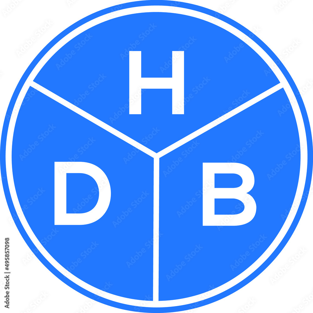 HDB letter logo design on white background. HDB creative circle letter logo concept. HDB letter design. HDB letter logo design on white background. HDB creative circle letter logo concept. HDB letter design.