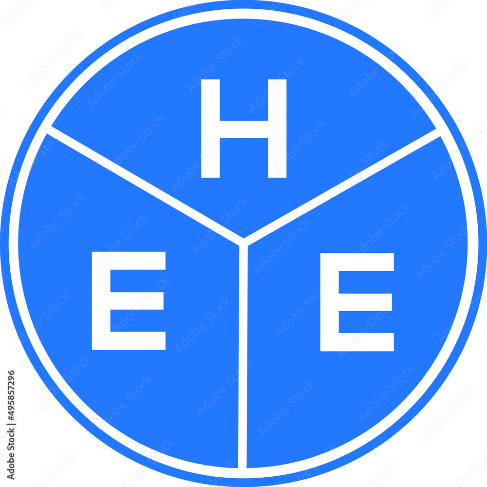 Obraz premium HEE letter logo design on white background. HEE creative circle letter logo concept. HEE letter design.