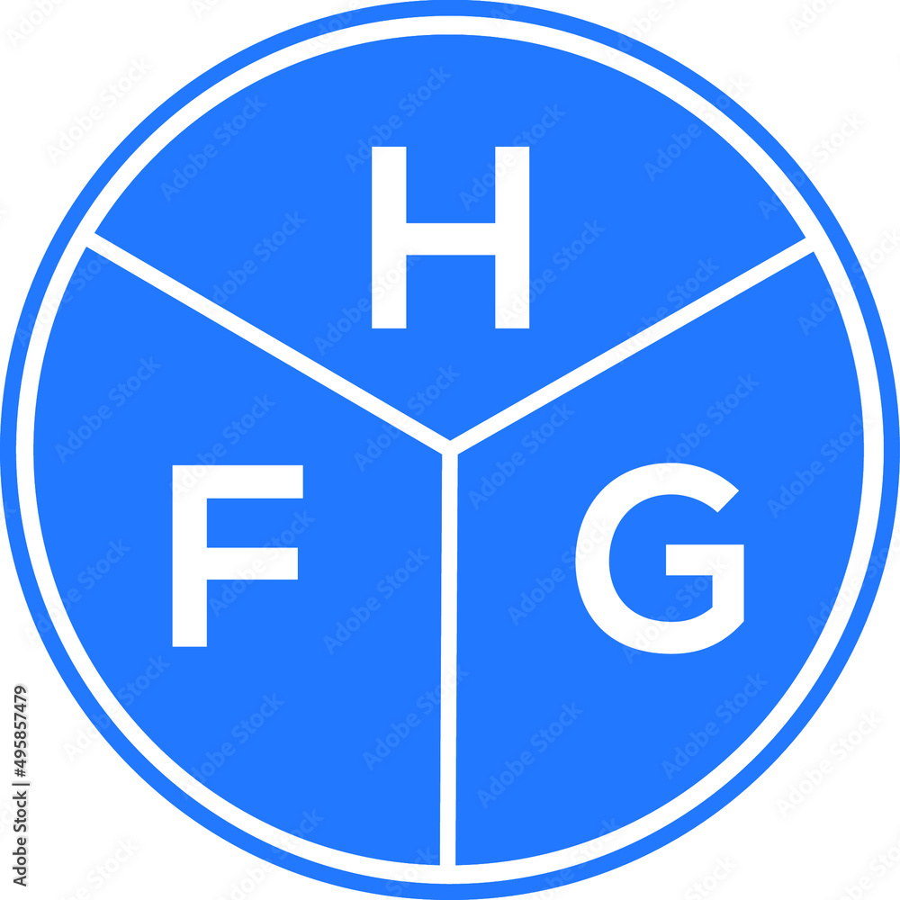 Fototapeta premium HFG letter logo design on white background. HFG creative circle letter logo concept. HFG letter design.