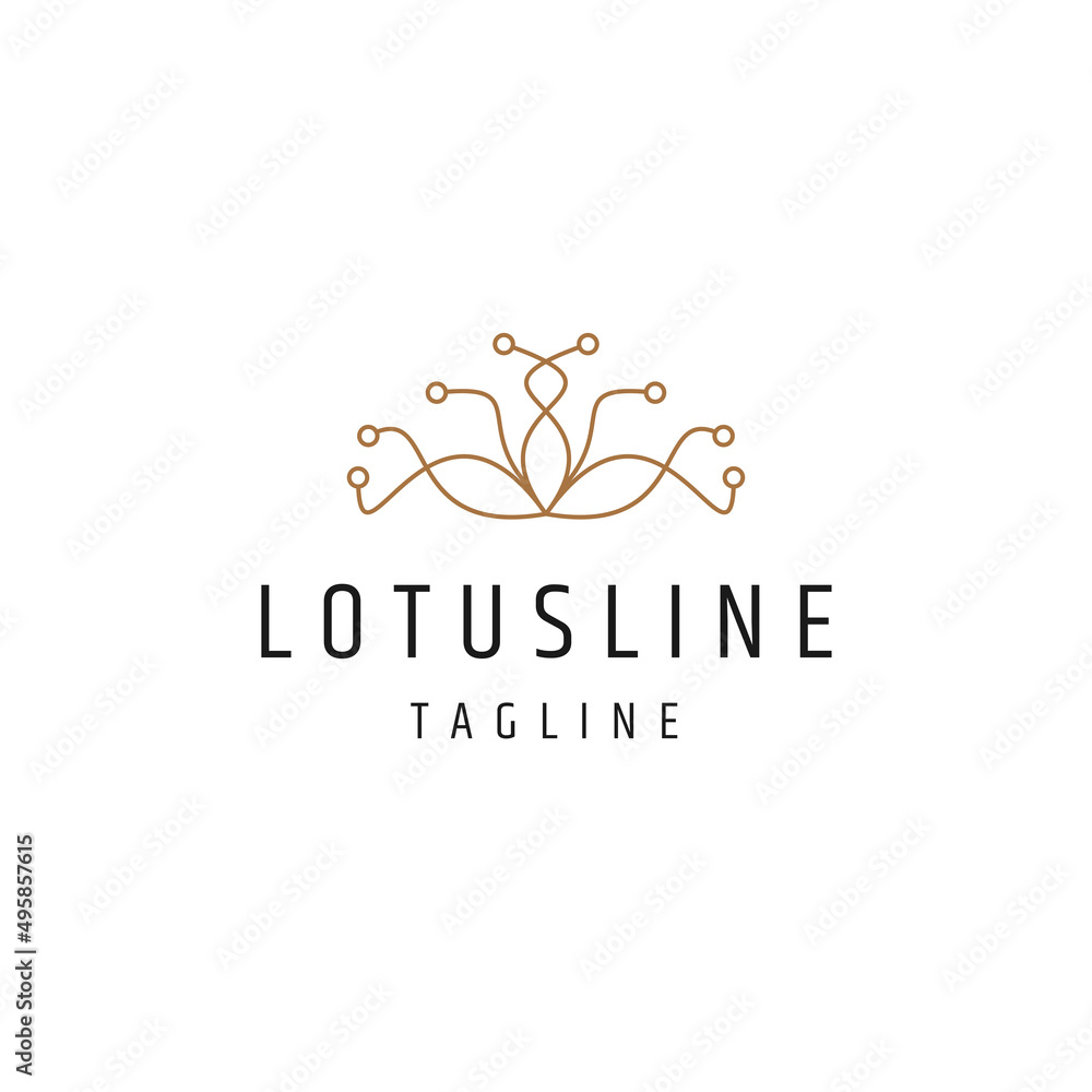 Lotus line logo icon design template