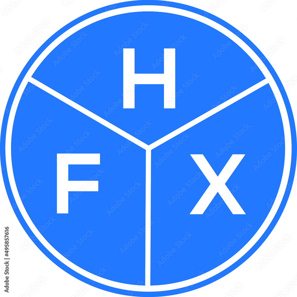 Obraz premium HFX letter logo design on white background. HFX creative circle letter logo concept. HFX letter design.