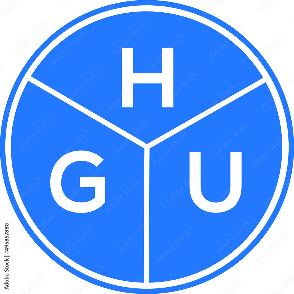 HGU letter logo design on white background. HGU creative circle letter logo concept. HGU letter design. HGU letter logo design on white background. HGU creative circle letter logo concept. HGU letter design.