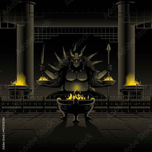 Temple backdrop for design element, poster, stage backdrop or any other purpose.