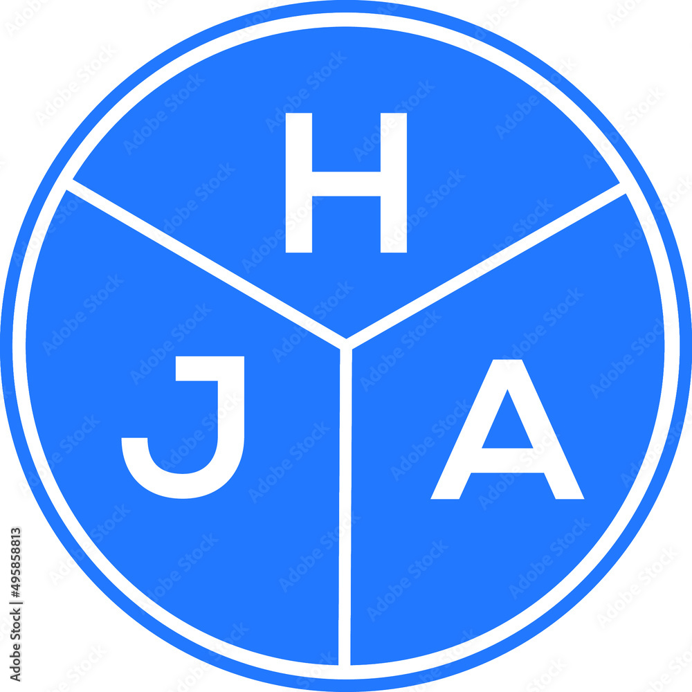 HJA letter logo design on white background. HJA creative circle letter logo concept. HJA letter design. HJA letter logo design on white background. HJA creative circle letter logo concept. HJA letter design.