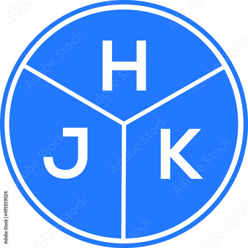 HJK letter logo design on white background. HJK  creative circle letter logo concept. HJK letter design. photo