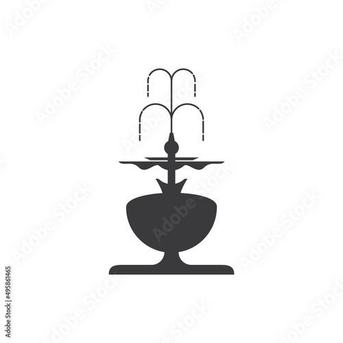 City fountain line icon