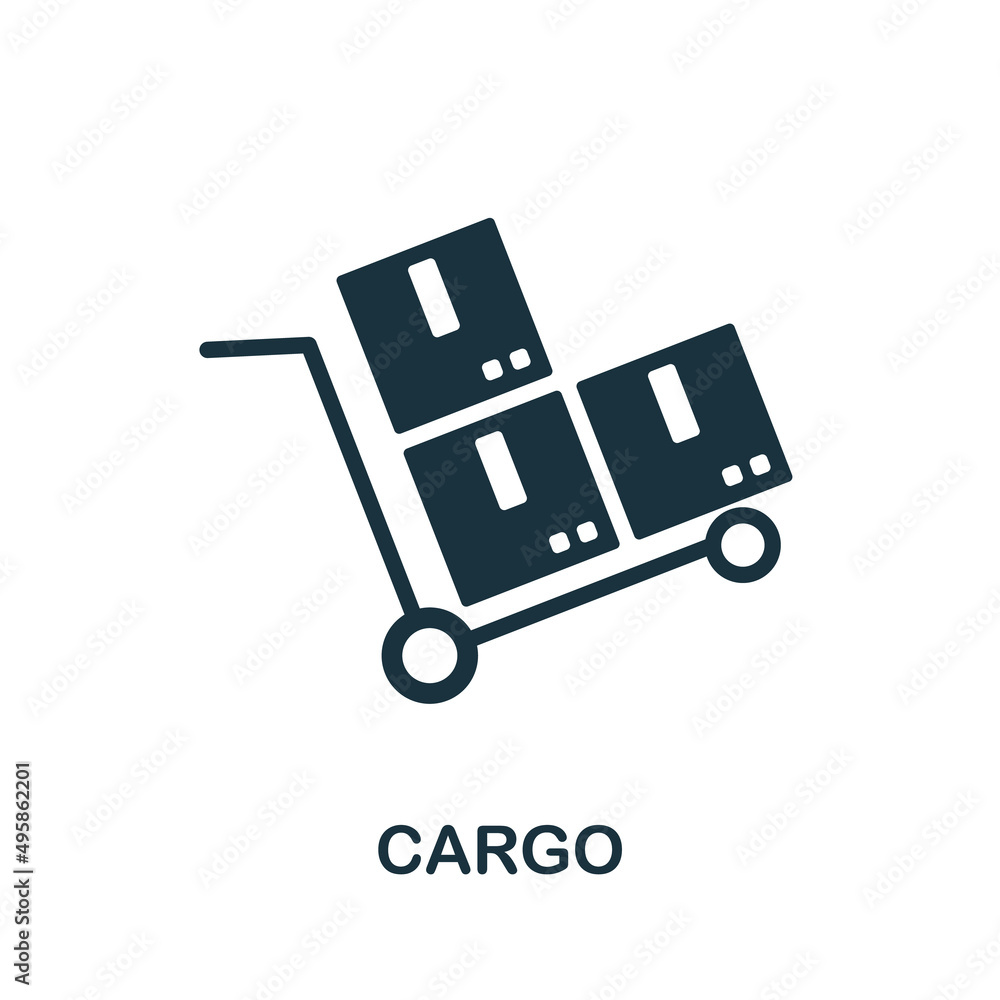 Cargo icon. Monochrome simple Cargo icon for templates, web design and infographics Cargo icon. Monochrome simple Cargo icon for templates, web design and infographics