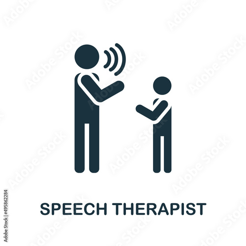Speech Therapist icon. Monochrome simple Speech Therapist icon for templates, web design and infographics