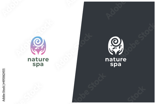 Nature Care Environment Eco Friendly Wellness Lifestyle Spa Vector Logo Concept Design	
