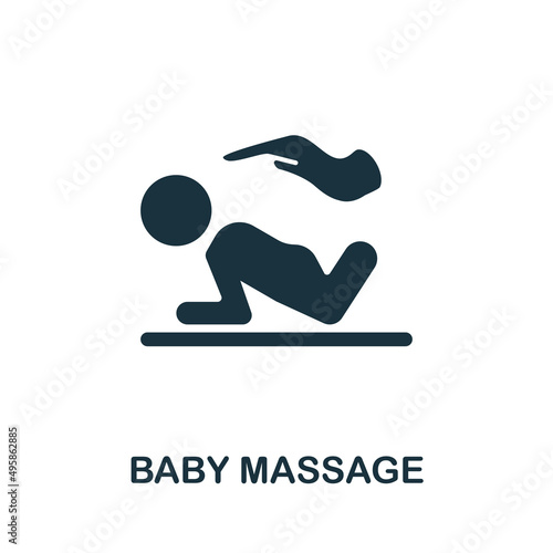 Baby Massage icon. Monochrome simple Baby Massage icon for templates, web design and infographics