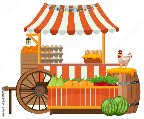 Flea market concept with fruit store