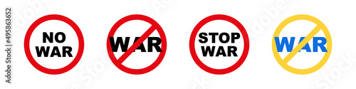 Stop war sign. No war symbol. yellow blue colors. Stand for Ukraine.