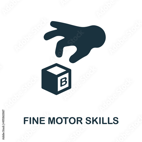 Fine Motor Skills icon. Monochrome simple Fine Motor Skills icon for templates, web design and infographics