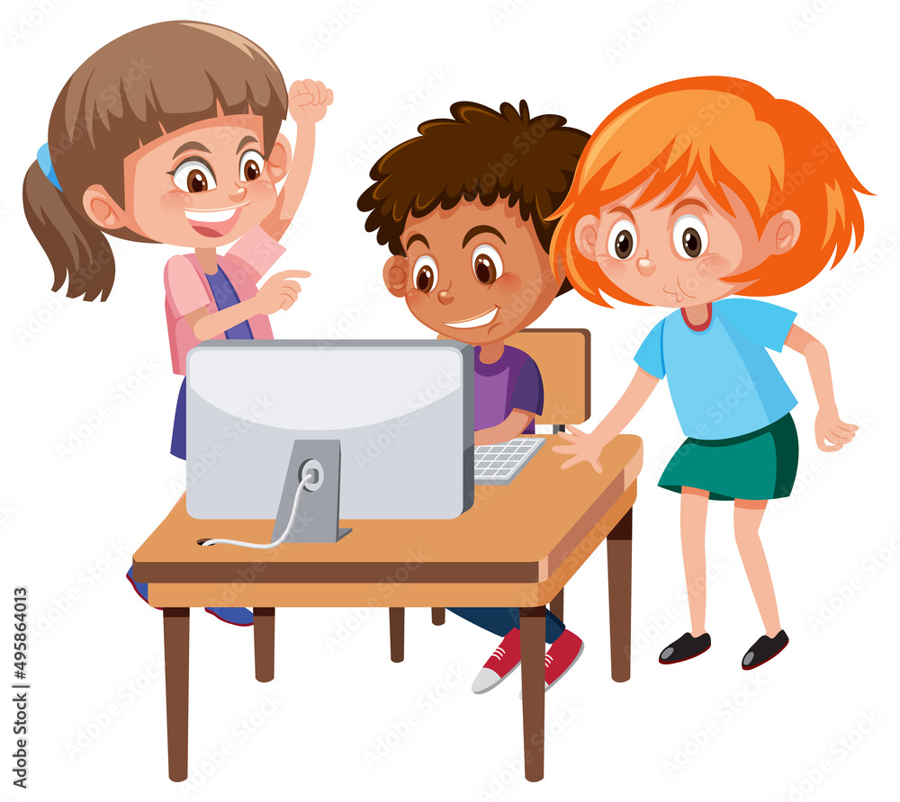 Boy and girl learning Boy and girl learning
