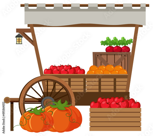 Flea market concept with fruit store