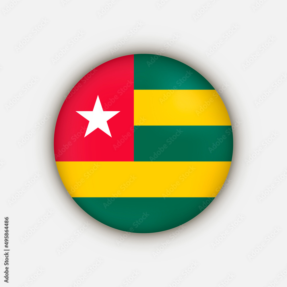 Country Togo. Togo flag. Vector illustration. Country Togo. Togo flag. Vector illustration.