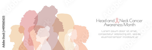 Head and Neck Cancer Awareness Month banner. Card with place for text.