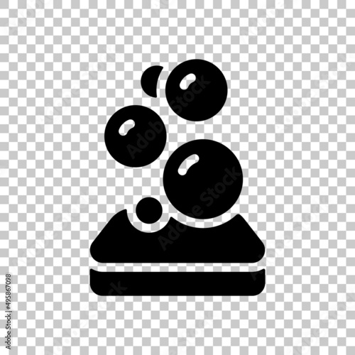 Soap for hands, personal sanitizer. Black symbol on transparent background