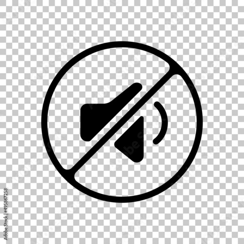 Keeping silence, be quiet, silent please, shhh. Black symbol on transparent background