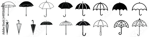 Umbrella icon vector set. rain illustration sign collection. weather symbol or logo.
 photo