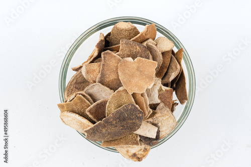 Satntra chilka Dry  - Dry Orange peel over isolated white background closeup photo