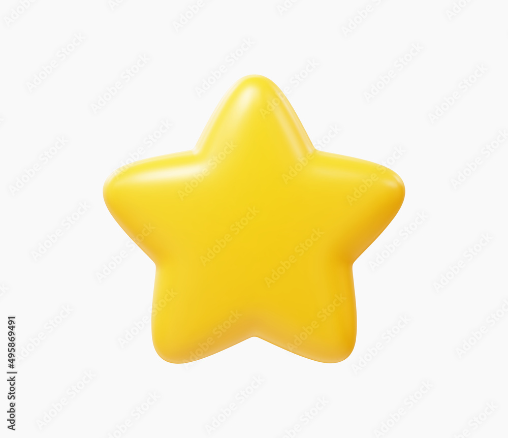 3D Realistic golden star vector illustration. 3D Realistic golden star vector illustration.
