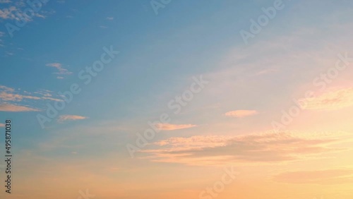 4K UHD : Time lapse of colorful sky during beautiful sunset. Romantic clouds.
