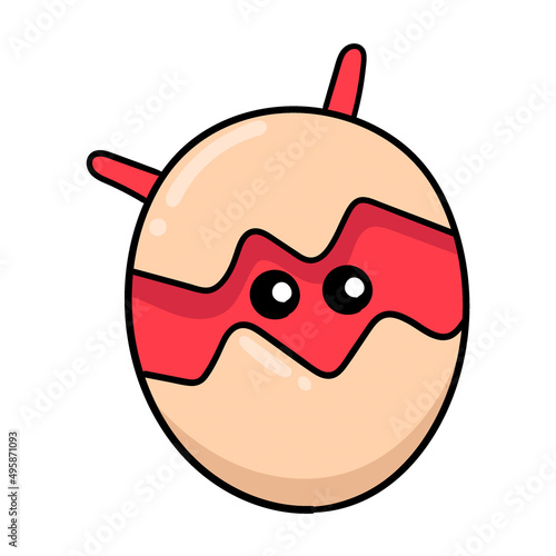 an egg containing a monster that will be born, doodle icon image kawaii