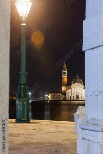 Venezia. Punta della Dogana da Mar verso la Cattedrale di san Giorgio Maggiore photo