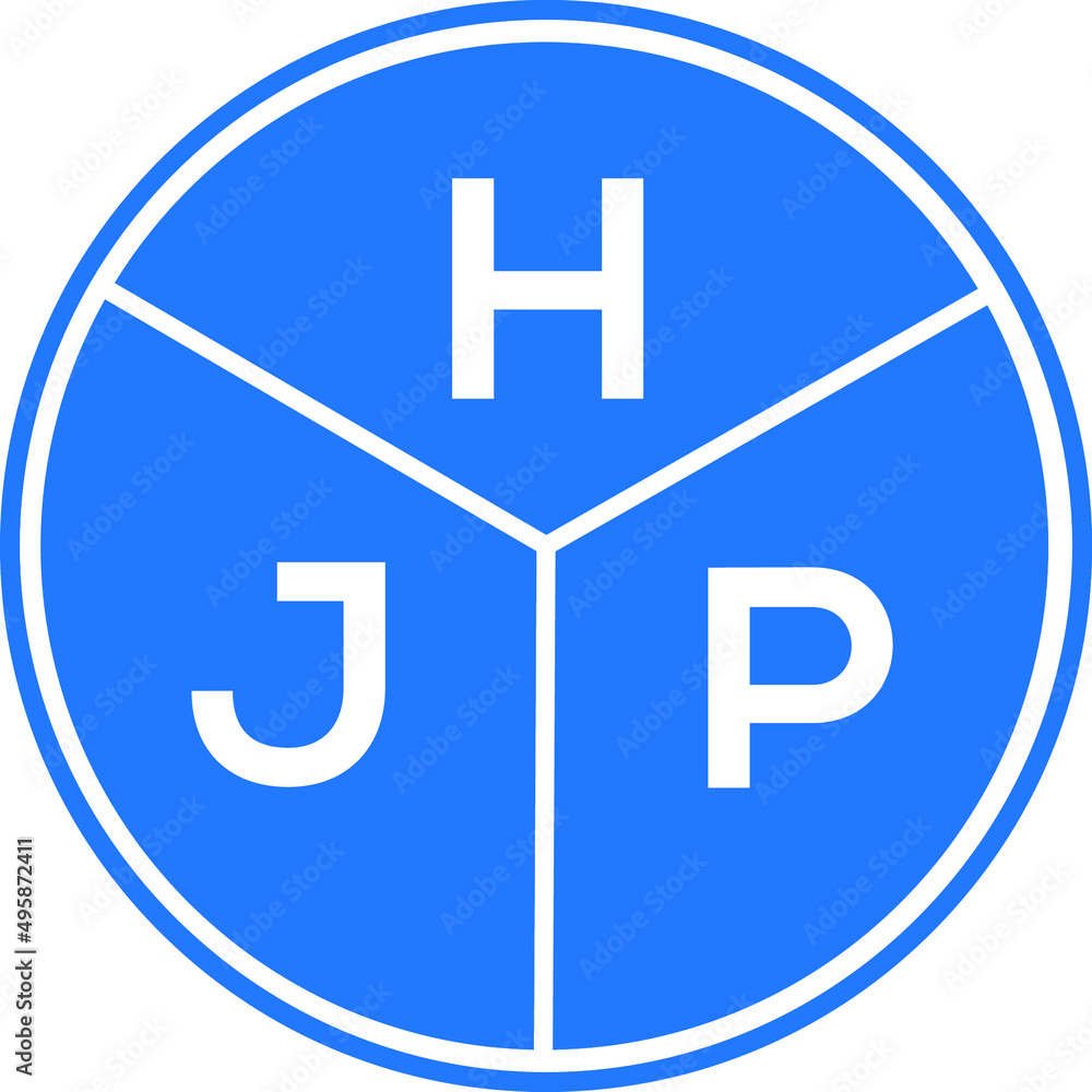 Obraz premium HJP letter logo design on white background. HJP creative circle letter logo concept. HJP letter design. 
