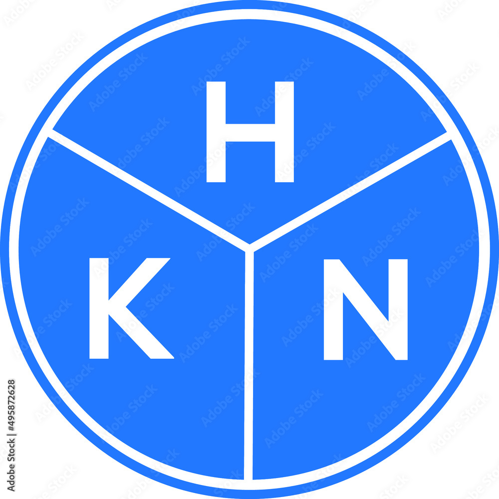 Fototapeta premium HKN letter logo design on white background. HKN creative circle letter logo concept. HKN letter design.