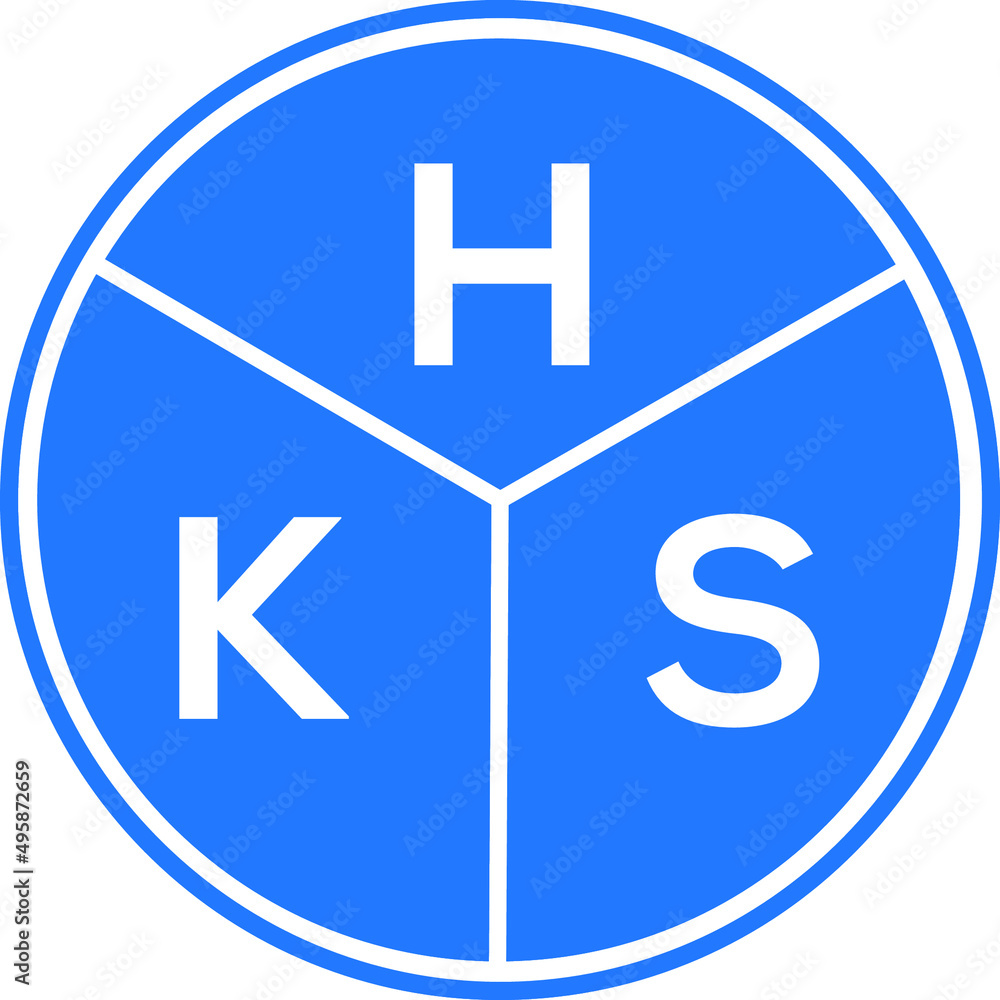 Fototapeta premium HKS letter logo design on white background. HKS creative circle letter logo concept. HKS letter design.