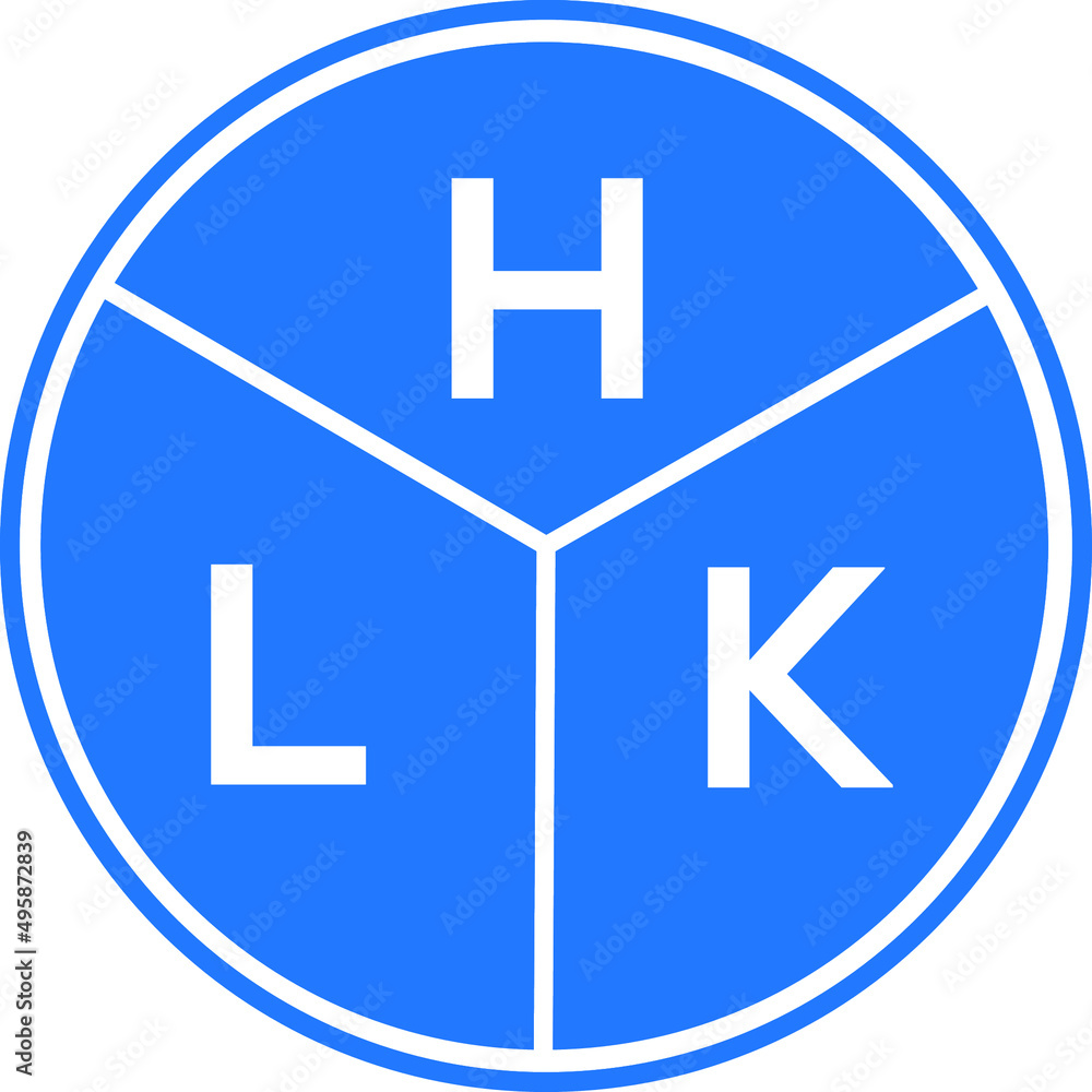 Fototapeta premium HLK letter logo design on white background. HLK creative circle letter logo concept. HLK letter design.