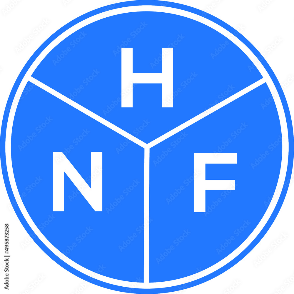 HNF letter logo design on white background. HNF creative circle letter logo concept. HNF letter design. HNF letter logo design on white background. HNF creative circle letter logo concept. HNF letter design.