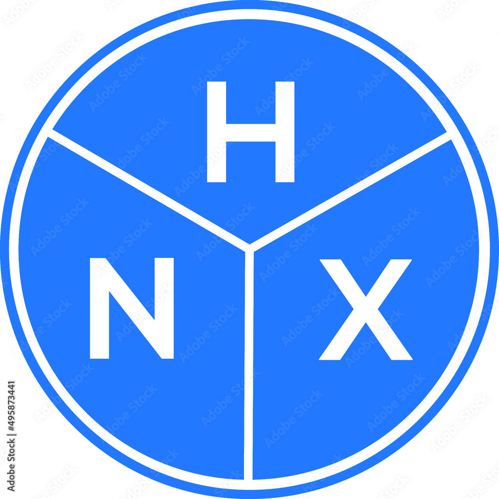 HNX letter logo design on white background. HNX creative circle letter logo concept. HNX letter design. HNX letter logo design on white background. HNX creative circle letter logo concept. HNX letter design.