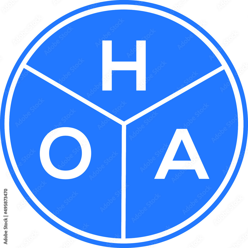 Fototapeta premium HOA letter logo design on white background. HOA creative circle letter logo concept. HOA letter design.