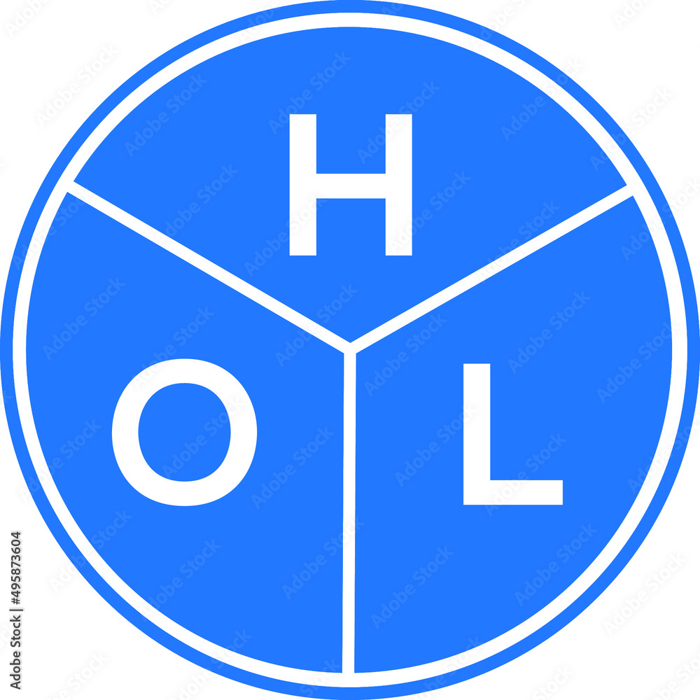 Obraz premium HOL letter logo design on white background. HOL creative circle letter logo concept. HOL letter design.