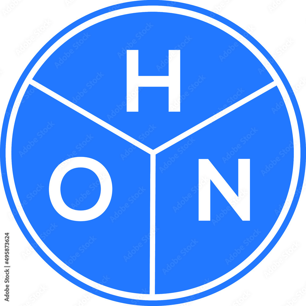 Fototapeta premium HON letter logo design on white background. HON creative circle letter logo concept. HON letter design.