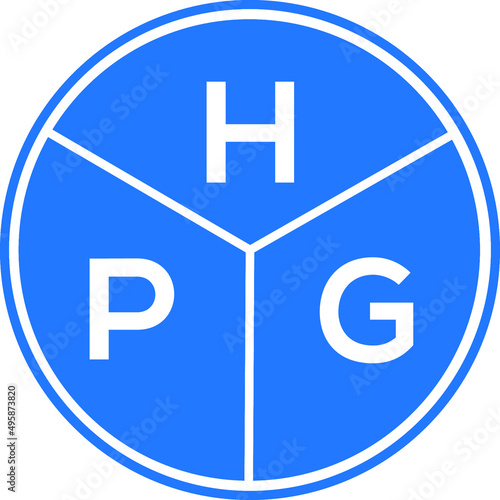HPG letter logo design on white background. HPG  creative circle letter logo concept. HPG letter design. photo