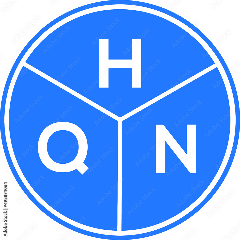 Fototapeta premium HQN letter logo design on white background. HQN creative circle letter logo concept. HQN letter design.