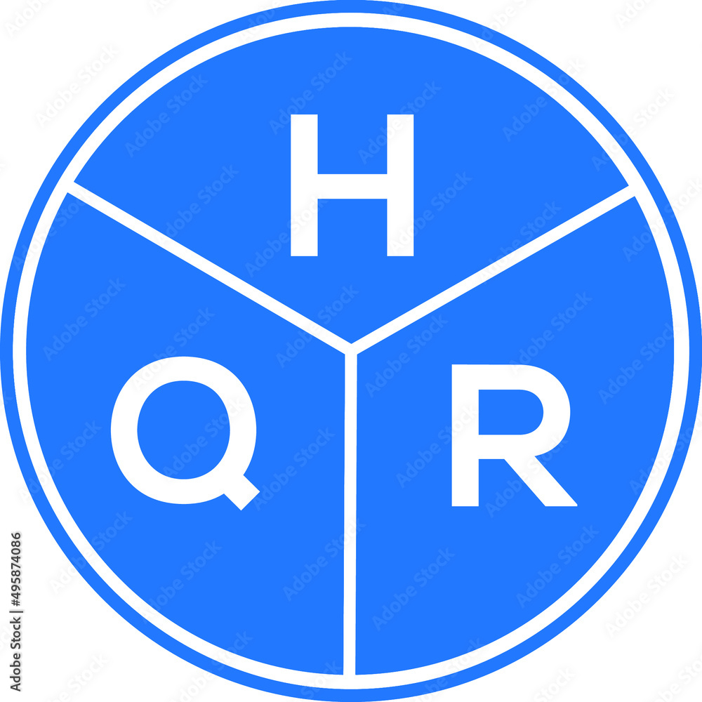 HQR letter logo design on white background. HQR creative circle letter logo concept. HQR letter design. HQR letter logo design on white background. HQR creative circle letter logo concept. HQR letter design.