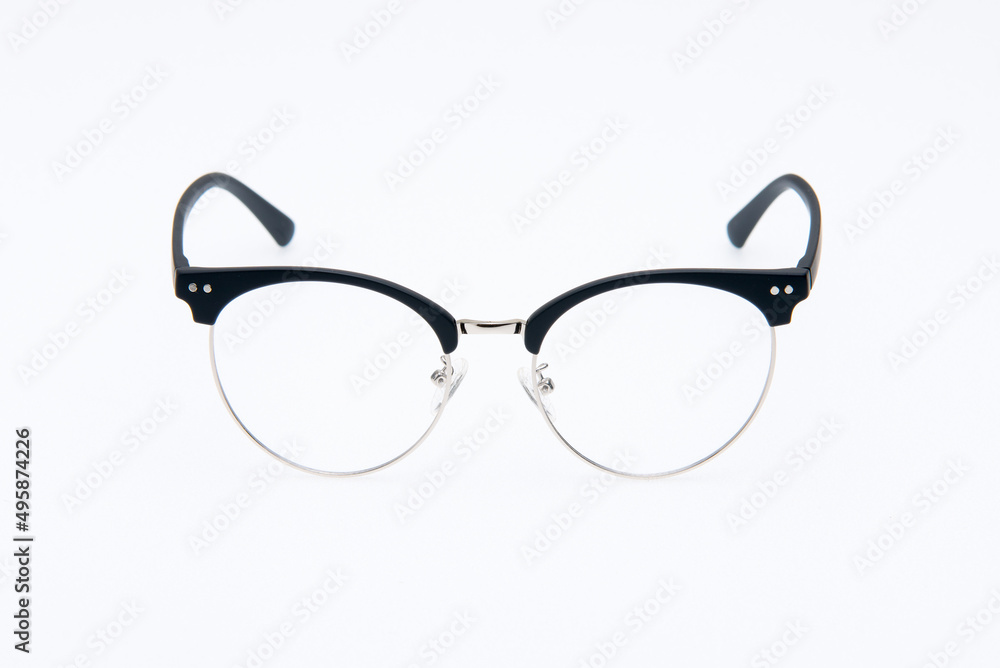 Fashion sunglasses black frames on white background. Fashion sunglasses black frames on white background.