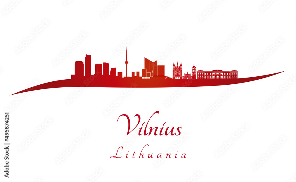 Vilnius skyline in red Vilnius skyline in red